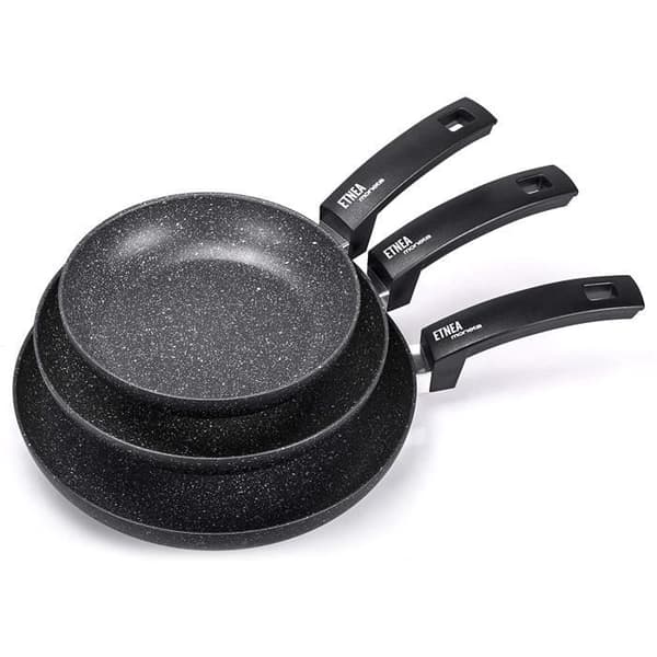 ALLUFLON Moneta Etnea Pannuppsättning, 3 bitar, Induktionskompatibel, 20-24-28 cm, Svart - 0011333393