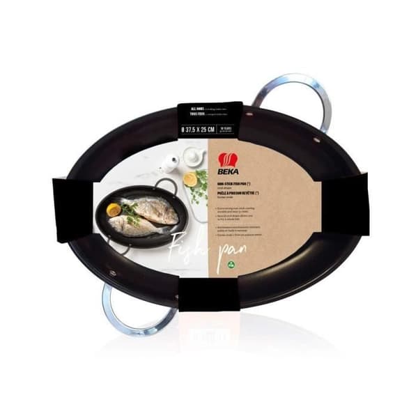 Fiskpanna - BEKA - Oval 37,5x25 cm - 18/10 rostfritt stål - Non-stick - Alla värmekällor