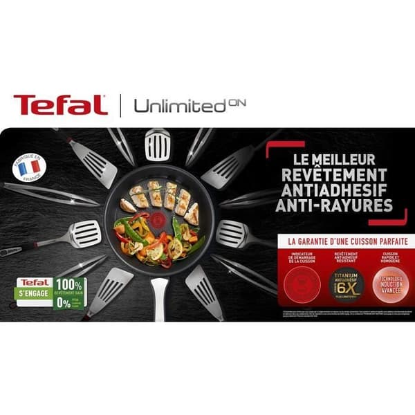 Stekpannor - Tefal - Obegränsad på - 20/24/28 cm - TITANIUM anti-repbeläggning - Alla värmekällor inklusive induktion