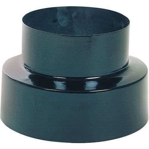 Spisreduktion - Förglasad - Svart - Diameter 100 mm - Reduktion 120 till 100 mm - Idealisk för vedspisar