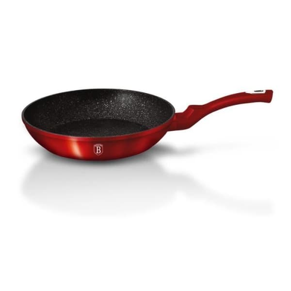 Stekpanna - Röd - 30 cm - Marmorbeläggning - Aluminium - Induktionskompatibel