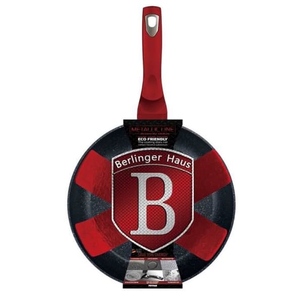 Stekpanna - Röd - 30 cm - Marmorbeläggning - Aluminium - Induktionskompatibel