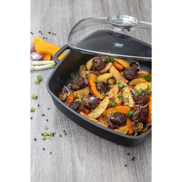 Stekpanna - ELO - 28 x 28 cm - Gjuten aluminium - Non-stick - Glaslock