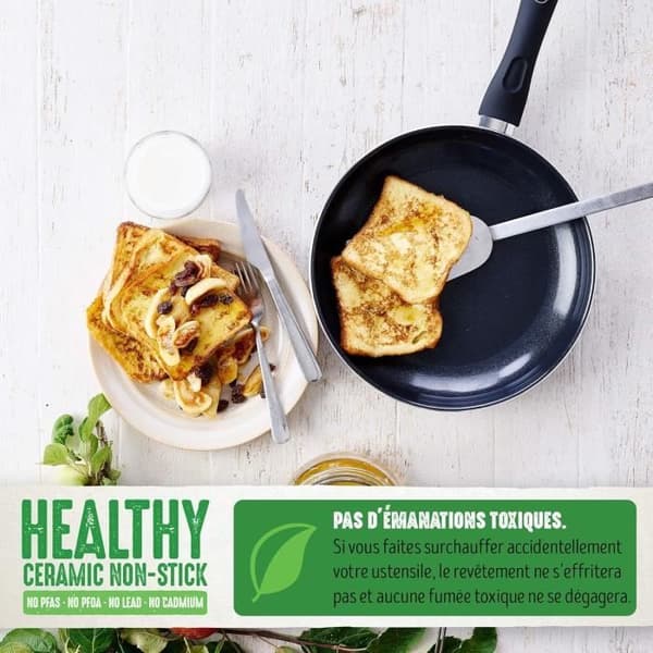 Set med Stekpannor - GreenChef - Diamond - 20cm & 28cm - Non-stick - Hälsosam Keramik