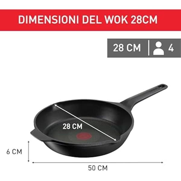 Lagostina Arôme Non-Stick pressgjuten aluminium wok Ø 28 cm, induktions-, gas- och ugnsstekpanna med matlagningsindikator