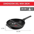 Miniatyrbild 2 av 2: Lagostina Arôme Non-Stick pressgjuten aluminium wok Ø 28 cm, induktions-, gas- och ugnsstekpanna med matlagningsindikator