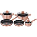 Miniatyrbild 1 av 4: Lagostina Ramata Set av 8 kasseroller og stekepanner, ytre med kobbereffekt, non-stick aluminium, svart - 010255600008