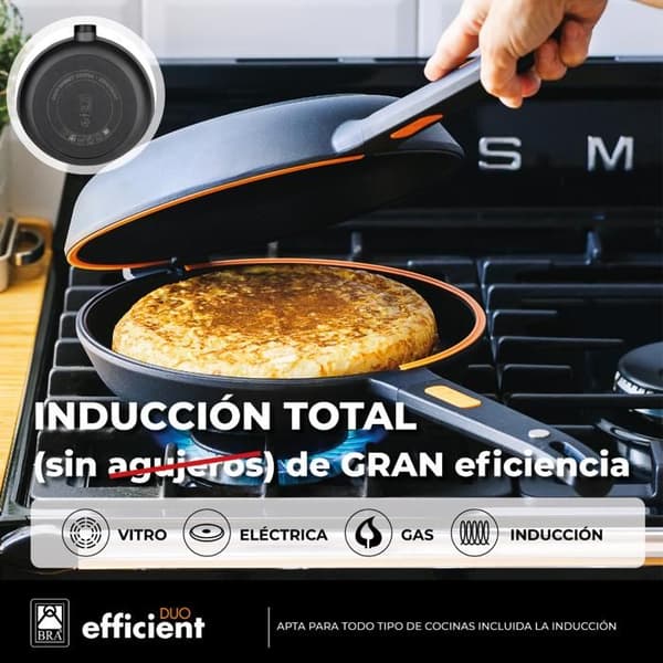 Dubbel Omelettpanna - BRA - Effektivt Duo - 20 cm - Aluminiumgjutning - 100% PFOA-fri Nonstick
