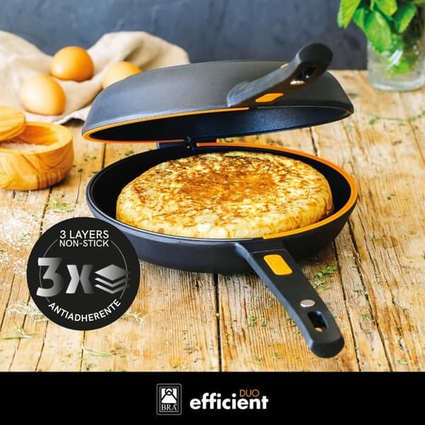 Dubbel Omelettpanna - BRA - Effektivt Duo - 20 cm - Aluminiumgjutning - 100% PFOA-fri Nonstick