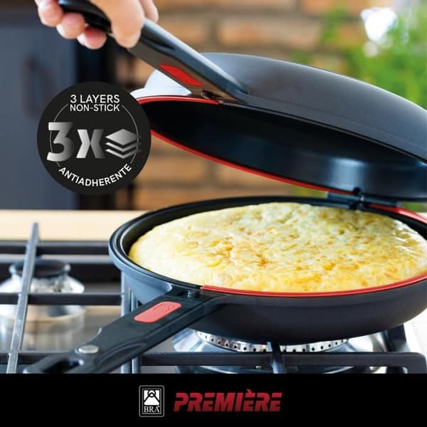 Dubbel Omelettpanna - BRA - Dupla Premiere - 26 cm - Svart - Non-stick utan PFOA