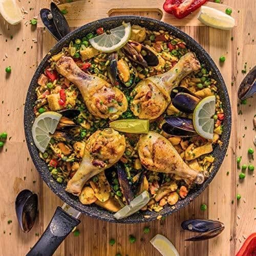 STONELINE® Stekpanna 28 cm - lämplig för induktion och ugn - Non-stick beläggning med äkta stenpartiklar