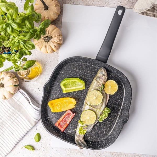 Grillpanna - Klausberg - KB7662 - 28 cm - Marmorbeläggning - Induktionskompatibel