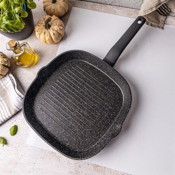 Grillpanna - Klausberg - KB7662 - 28 cm - Marmorbeläggning - Induktionskompatibel
