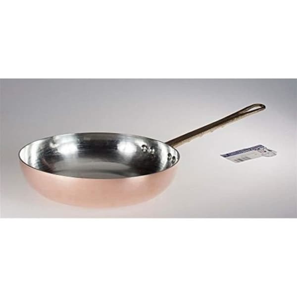 Pentole Agnelli ALCM111BM32 Hög panna med fasad kant, förtinad koppar, med kupolhandtag i mässing, 32 cm