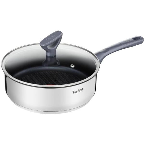 TEFAL Dailycook sauté pan i rostfritt stål - Ø 24 cm - Med glaslock - Alla värmekällor inklusive induktion