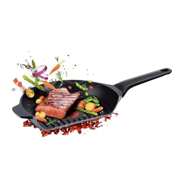 TEFAL AROMA NOIR E2154034 - Grillpanna 26 cm i gjuten aluminium - Alla värmekällor inklusive INDUKTION