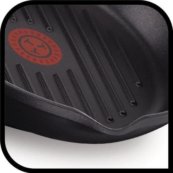 TEFAL AROMA NOIR E2154034 - Grillpanna 26 cm i gjuten aluminium - Alla värmekällor inklusive INDUKTION