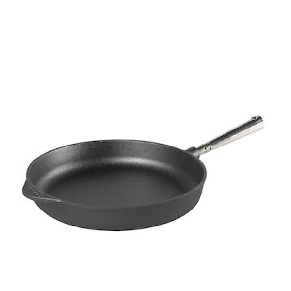 Stekpanna - SKEPPSHULT - 28 cm - Obehandlad gjutjärn - Rostfri handtag - För alla värmekällor