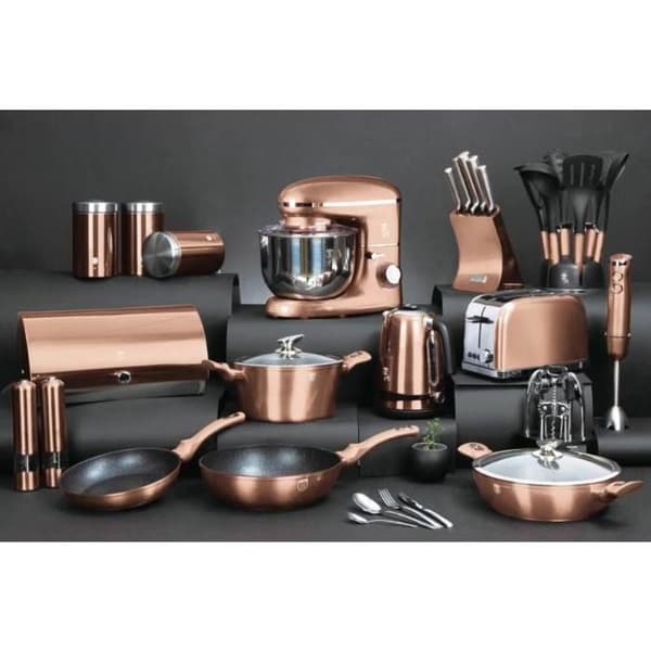 BERLINGERHAUS Stekpanna med avtagbart handtag + lock 28 cm Roséguld Metallic Line BH-1949