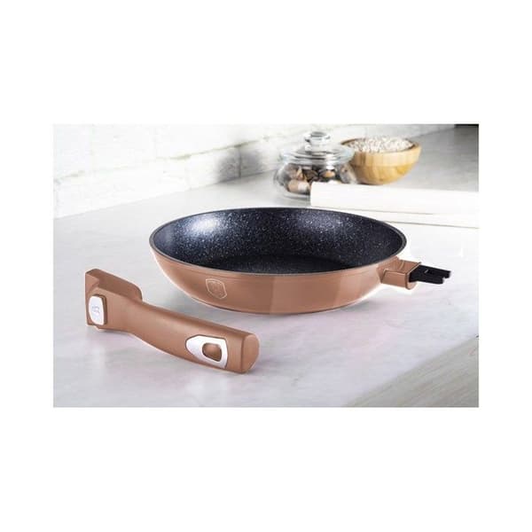 BERLINGERHAUS Stekpanna med avtagbart handtag + lock 28 cm Roséguld Metallic Line BH-1949