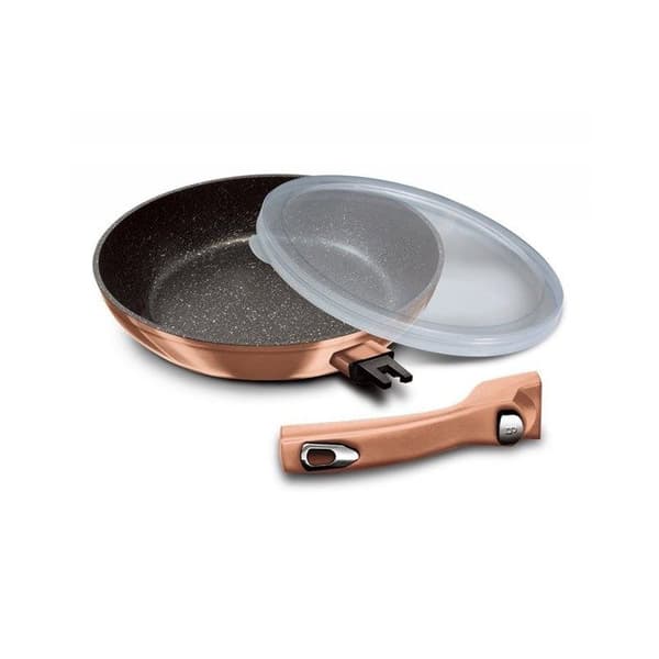 BERLINGERHAUS Stekpanna med avtagbart handtag + lock 28 cm Roséguld Metallic Line BH-1949