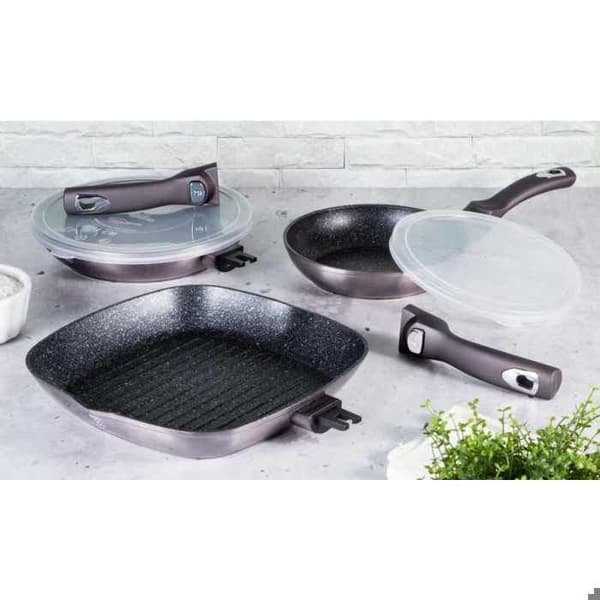 BERLINGERHAUS Grillpanna med avtagbart handtag 28 cm Carbon PRO Line BH-6914