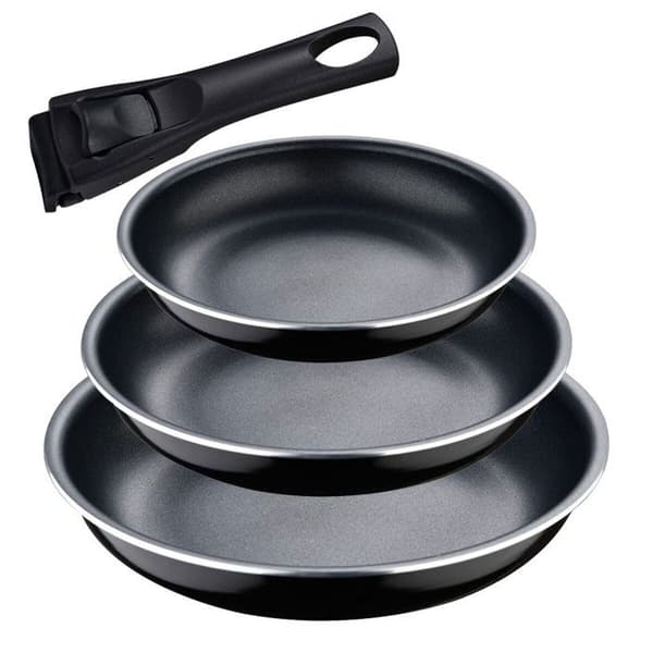 Bergner Click & Cook 4 delar svart aluminium stekpanna set (4 enheter)