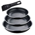 Miniatyrbild 1 av 6: Bergner Click &amp; Cook 4 delar svart aluminium stekpanna set (4 enheter)