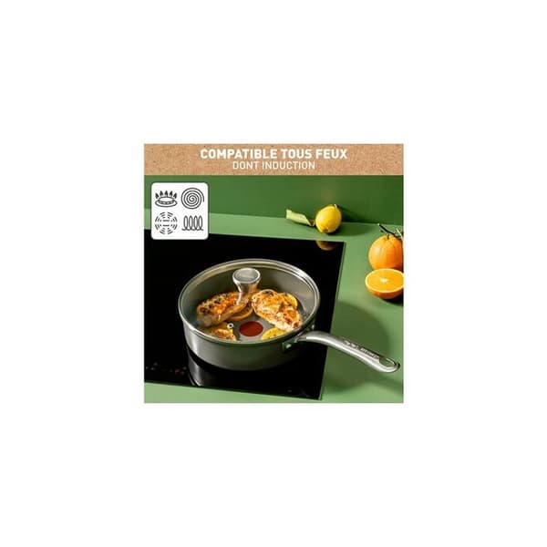 Tefal Renew+ ekodesignad sautépanna C4243253 Grå flodhästjärn 24 cm - 3168430347755