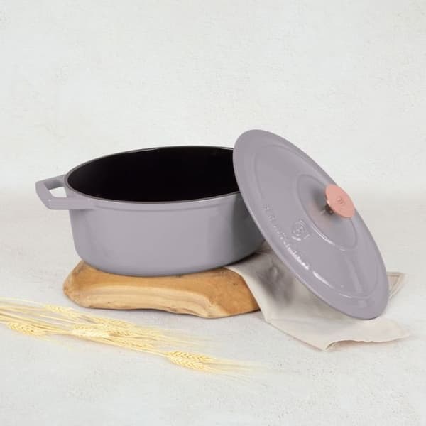 BERLINGERHAUS Gryta i gjutjärn med lock 30 cm Taupe Collection BH-6541