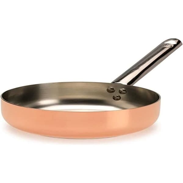 Kopparstekpanna Pentole Agnelli ALCU111PI24 med rörhandtag i rostfritt stål och induktionsbotten, 24 cm
