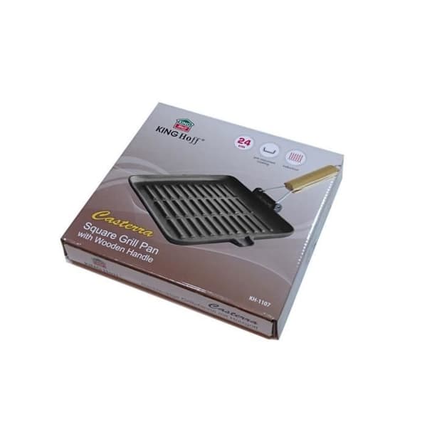 Grillpanna - Kinghoff - KH1107 - Gjutjärn - 24 cm - Kompatibel med alla typer av spisar