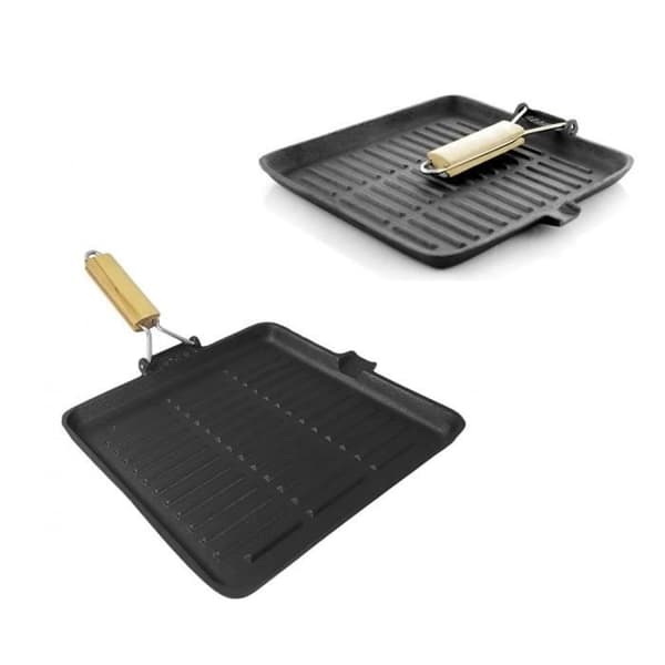 Grillpanna - Kinghoff - KH1107 - Gjutjärn - 24 cm - Kompatibel med alla typer av spisar