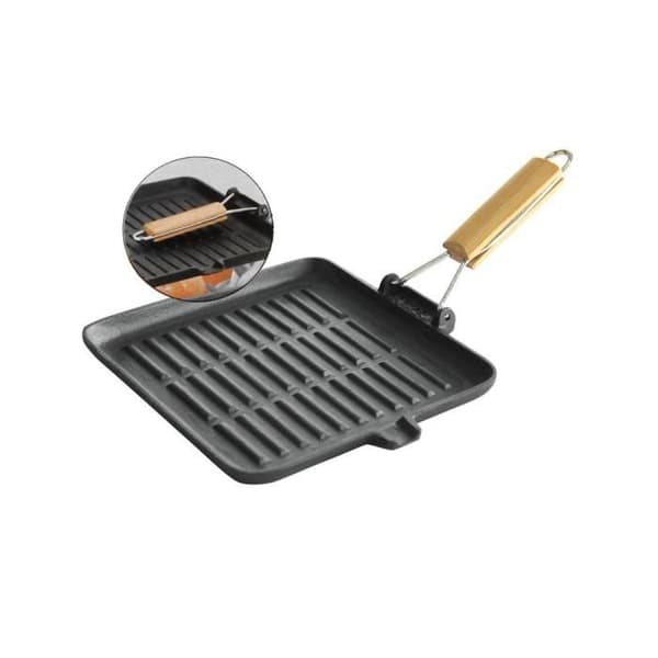 Grillpanna - Kinghoff - KH1107 - Gjutjärn - 24 cm - Kompatibel med alla typer av spisar