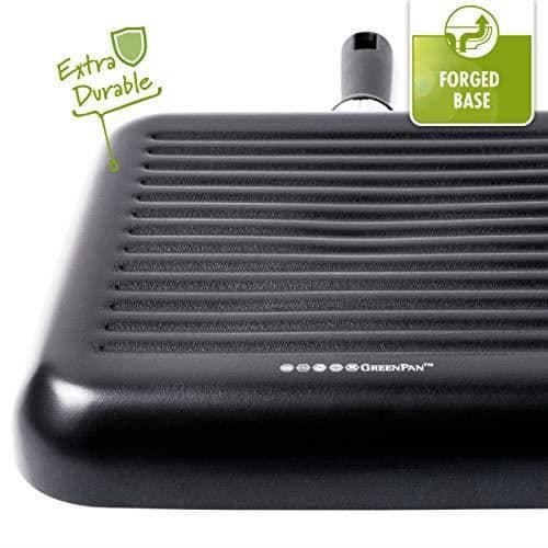 GreenPan CC001661-001 Memphis 28 cm Grillpanna - 100% utan PFOA-PFA - Hälsosam keramisk non-stick beläggning - för CC001661-00