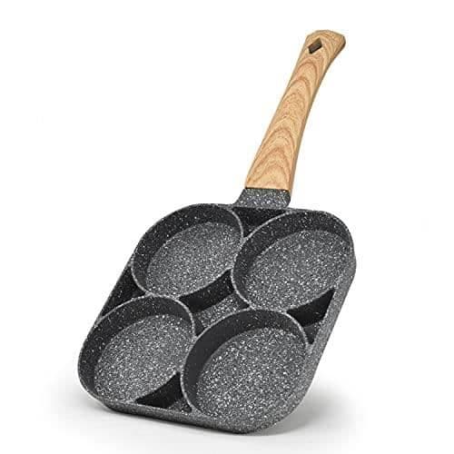 Non-Stick Stekpanna med 4-hålspannkaka och stekt äggpanna, 19cm