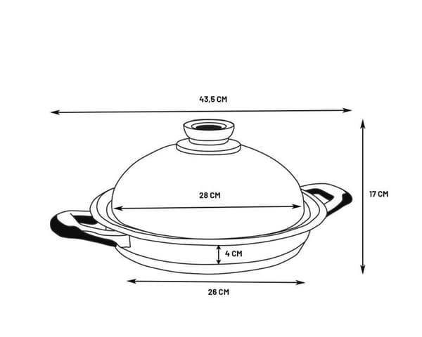 ECOVITAM | 18/10 grillpanna i rostfritt stål | Diameter 28cm | Alla värmekällor inklusive induktion | Integrerad termometer | Tillverkad i Italien |