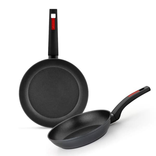 MONIX Sunset | Set med 2 stekpannor 22-26 cm i smidd aluminium, non-stick, handtag i bakelit, passar alla typer av värmekällor inklusive induktion
