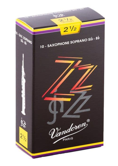 Vandoren Saxophone - SR4025 - ZZ 10 Reeds for Soprano Saxophone 2.5