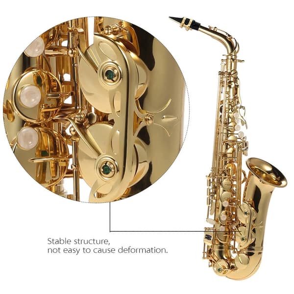 Eb Alto Saxofon, Guldlackad Yta, Bekväm Spelbarhet, Komplett Tillbehörspaket