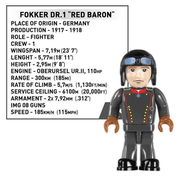 Cobi Fokker DR. 1 rød baron