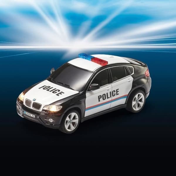Radiostyrd bil - REVELL - Bmw X6 Police - Roterande varningsljus - 10 km/h - Svart