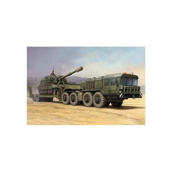Modell Truck Russian Kzkt-7428 Transporter Med Kzkt-9101 Semi-trailer - TRUMPETER