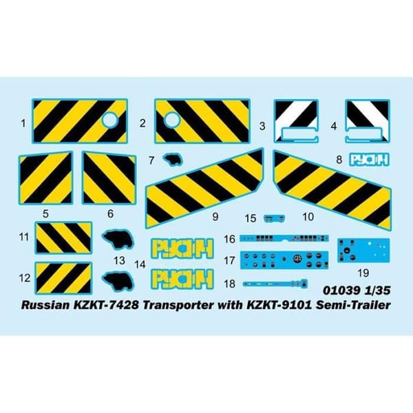 Modell Truck Russian Kzkt-7428 Transporter Med Kzkt-9101 Semi-trailer - TRUMPETER