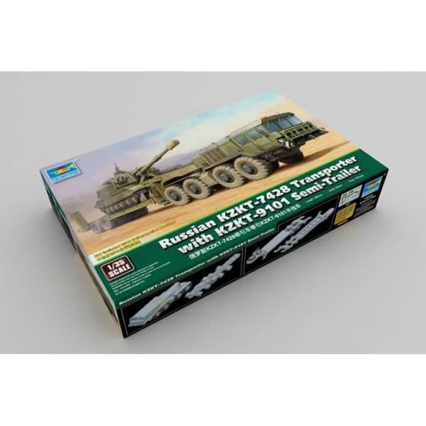 Modell Truck Russian Kzkt-7428 Transporter Med Kzkt-9101 Semi-trailer - TRUMPETER