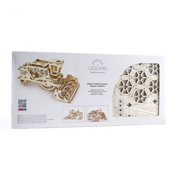 Modell / Motoriserat mekaniskt 3D-pussel 100 % TRÄ - UGEARS - Skördetröska