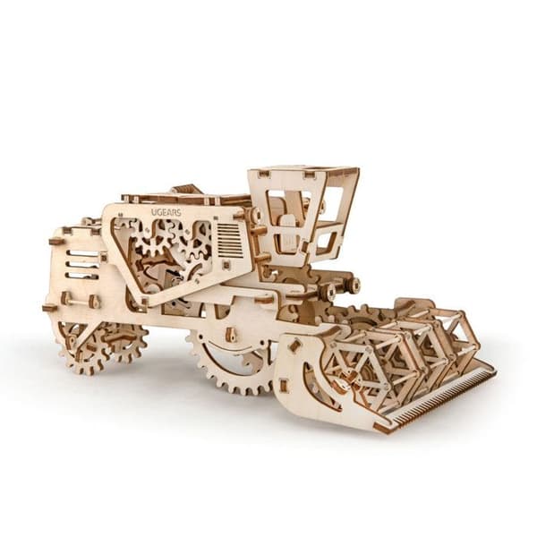 Modell / Motoriserat mekaniskt 3D-pussel 100 % TRÄ - UGEARS - Skördetröska