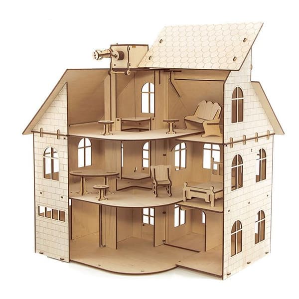 Trä 3D-modell - Dockhus 54 cm
