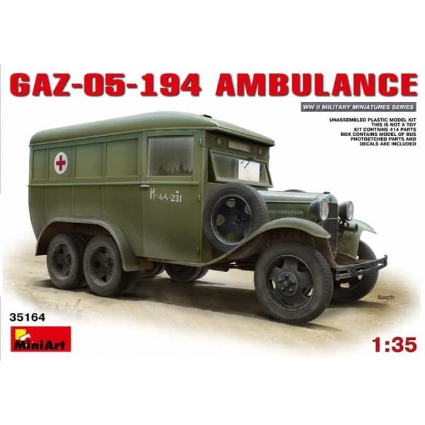 MIN35164 - Miniart 1:35 - GAZ-05 194 Ambulans - Modellsats i plast