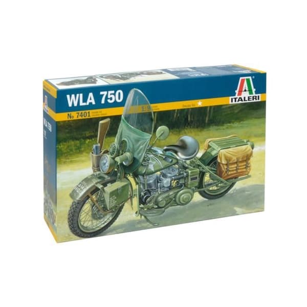 Militär motorcykelmodell - ITALERI - WLA 750 - Plast - Skala 1/9